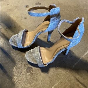 Silver sparkly heels